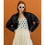ブルゾン アウター Gathered Balloon Vegan Leather Jacket/ギャザーバルーンヴィーガンレザージャケット