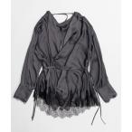 ショッピングコンビ ブラウス シャツ 「2026SPRING PRE-ORDER」Lace combo drape shirt/レースコンビドレープシャツ レディース