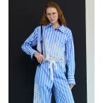 ブラウス シャツ Striped Lace Shirt/ワイドスカラップレースシャツ レディース