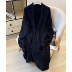 カーディガン ロングシャギーニットカーディガン レディース