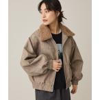 ブルゾン アウター フェイクレザー衿ボアブルゾン レディース