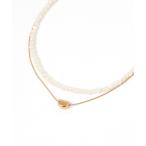 ネックレス ステンレスパール二連ネックレス/629938 レディース