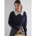 ショッピングラメ ニット セーター ラメフェザーデコラカラーニット レディース