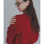 ニット セーター パッチワークハートケーブルニット レディース