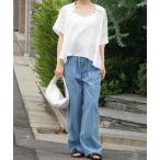 ジーンズ デニム デニムパンツ 「Alt due/オルト デュー」ワイドタックデニムパンツ レディース