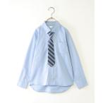 ショッピングダンガリー ブラウス シャツ 「フォーマル対応」ネクタイ付きダンガリーシャツ（120~160cm） キッズ 子供服 男の子