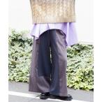 パンツ ストライプ切替パンツ レディース