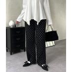 ショッピングパンツ パンツ 「フェイクスエード」ドットプリーツパンツ レディース