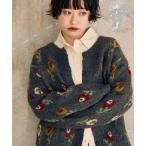 ショッピングボレロ カーディガン フラワーパターンニットカーディガン レディース