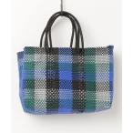 かごバッグ カゴバッグ 「Moon Bird/ムーンバード」手編みのメルカドバッグ（横長M）幾何学・DIAMOND・CHECK・ BORDER ・ST