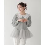 レース衿裾ドッキングスウェット レディース