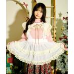 ワンピース 「クティールとレトロ」「着丈が選べる♪」2wayレースフリルエプロンワンピース