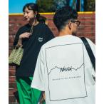 tシャツ 「WEB先行予約」「NANGA/ナンガ」 別注 ルーズフィット スクエアロゴバックプリント ドローコードTシャツ レディース メンズ