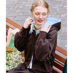 パーカー ゴールドダブルジップ コンパクト配色フーディー/パーカー レディース