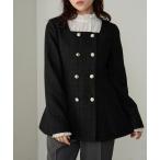  жакет no color жакет [Cherir Mignon] квадратное шея Gold двойной кнопка твид жакет женский 