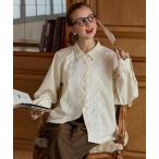 ブラウス シャツ 「BONLECILL noir」フロントレースボリュームスリーブブラウス レディース