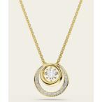 ネックレス 「公式」「スワロフスキー」Hyperbola ペンダント， ラウンドカット， ホワイト， ゴールドトーン・プレーティング レディース メン