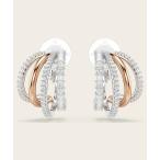 イヤリング 「公式」「スワロフスキー」Hyperbola クリップイヤリング， ミックスカット， ホワイト， ミックスメタル仕上げ レディース メンズ