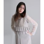 ワンピース ボリュームチュールペプラムドレスシアートップス2点セット結婚式二次会パーティードレス袖ありミモレ丈セレモニーフォーマルオケージョンドレス同