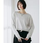 ショッピングスタッズ ニット セーター スタッズルーズネックプルオーバー レディース