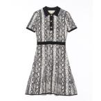 ショッピングシャツワンピース シャツワンピース スネークプリント ポロ フレアドレス