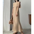 「Louere」 半袖ワンピース SMALL ベージュ レディース