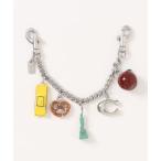 ショッピングエナメルバッグ キーホルダー ニューヨーク モチーフ チェーン バッグ チャーム