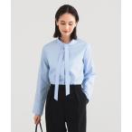 ショッピングタイ ブラウス シャツ 「セレモニー・フォーマル」コットン リボンタイ シャツ レディース