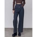 ショッピングウエスト ジーンズ デニム デニムパンツ ミッドワイドジャストウエストジーンズ レディース