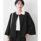 ショッピングセレモニー ジャケット ノーカラージャケット 「入卒/セレモニー/セットアップ可能」テントラインダブルクロスジャケット レディース