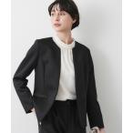 ショッピングセレモニー ジャケット ノーカラージャケット 「入卒/セレモニー/お仕事/セットアップ可能」ソフトボンディングジャケット レディース