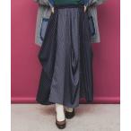 ショッピング柄 スカート 753010：ランダムタック入り3柄展開 配色バルーンスカート