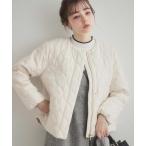 ジャケット ノーカラージャケット リボンキルトジャケット レディース