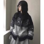 カーディガン ノルディック柄ニットカーデガン レディース