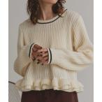 ニット セーター フリルヘム ニットトップス レディース