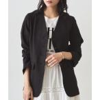 ショッピングリネン ベスト ジレ リネンノーカラージャケット レディース