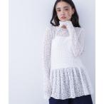 tシャツ レースペプラムトップス レディース