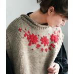 ベスト ジレ アネモネの咲くニットベスト レディース