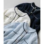 カーディガン バイカラーラインポケットカーデ レディース