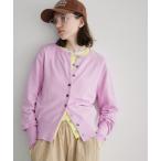 カーディガン ロングリブクルーカーディガン レディース