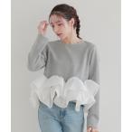 ショッピングfit カーブフリルジャガードスウェットトップス レディース