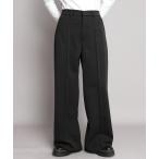 スラックス パンツ 「選べる丈感」あったか起毛ピンタック入りワイドパンツ レディース