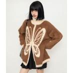 ニット セーター もこもこバタフライフェアリーZIPカーデ レディース メンズ