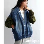「antiqua」 デニムジャケット ONESIZE ブルー系その他 レディース