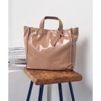 ショッピングエナメルバッグ 「cache cache」 ハンドバッグ FREE ベージュ レディース