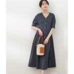 「N.（N. Natural Beauty Basic）」 半袖ワンピース MEDIUM ダークブルー レディース