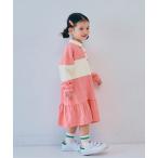 ショッピングフリル ワンピース 春色の切替ラガー裾フリルワンピース_ジュニア対応 キッズ 子供服 女の子