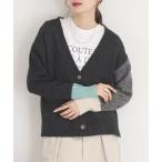 カーディガン EGLANTINE ヤク配色Vネックカーディガン レディース