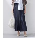ショッピングミモレ丈 スカート 「洗える／丈調整可能」ギャザーフレアスカート