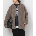 ブルゾン アウター 「追加2」ボアカラーレスジャケット レディース